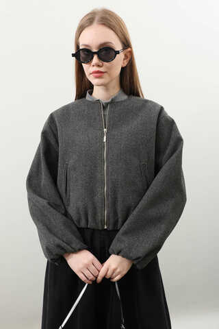 Kaşe Bomber Ceket Antrasit - 2