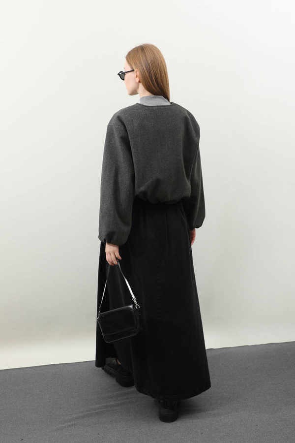 Kaşe Bomber Ceket Antrasit - 6