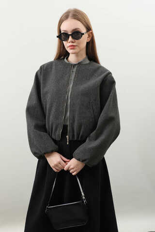 Kaşe Bomber Ceket Antrasit - 8