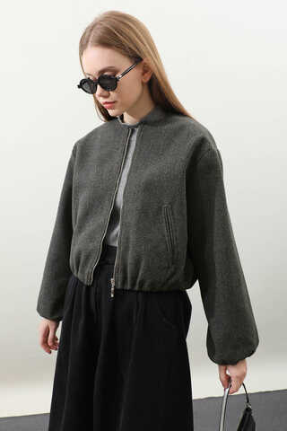 Kaşe Bomber Ceket Antrasit - 9