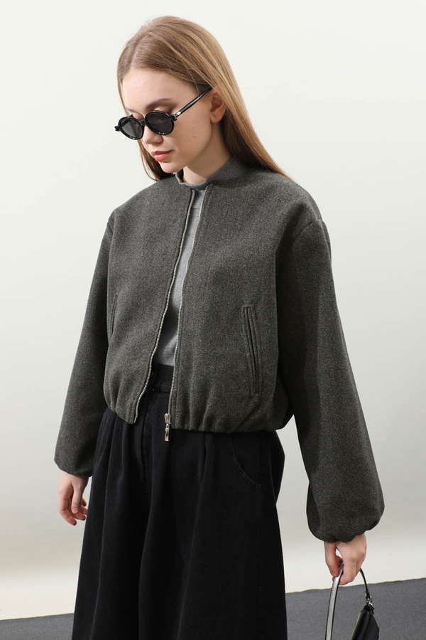 Kaşe Bomber Ceket Antrasit - 9