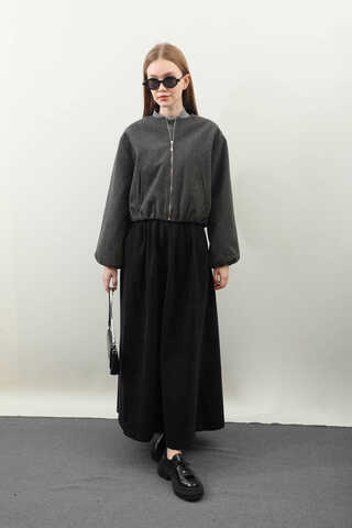 Kaşe Bomber Ceket Antrasit - 11