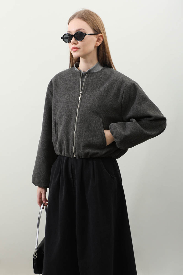 Kaşe Bomber Ceket Antrasit - 12