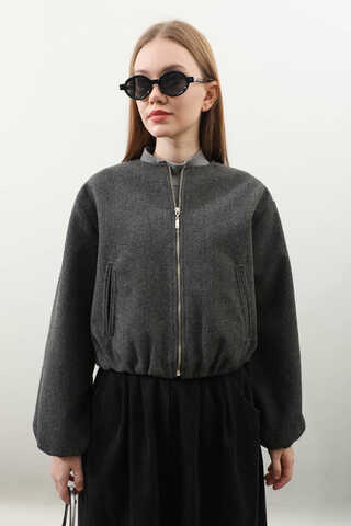 Kaşe Bomber Ceket Antrasit - 3