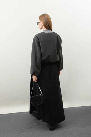 Kaşe Bomber Ceket Antrasit - 6