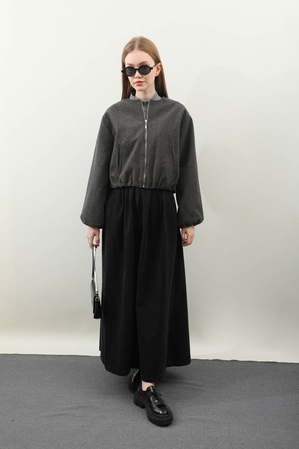 Kaşe Bomber Ceket Antrasit - 11