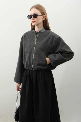 Kaşe Bomber Ceket Antrasit - 12