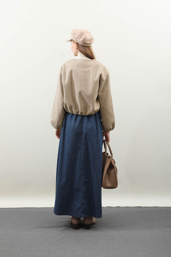 Kaşe Bomber Ceket Vizon - 11