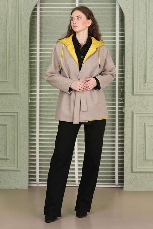 Kaşe Kısa Ceket Koyu Bej - 5