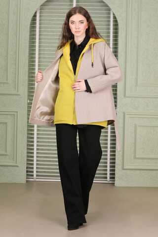 Kaşe Kısa Ceket Koyu Bej - 6