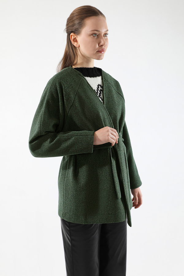 Kaşe Kısa Ceket Koyu Yeşil - 5