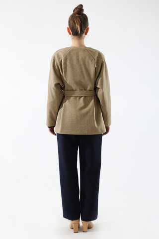 Kaşe Kısa Ceket Camel - 6