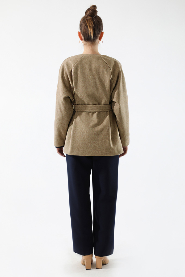 Kaşe Kısa Ceket Camel - 6