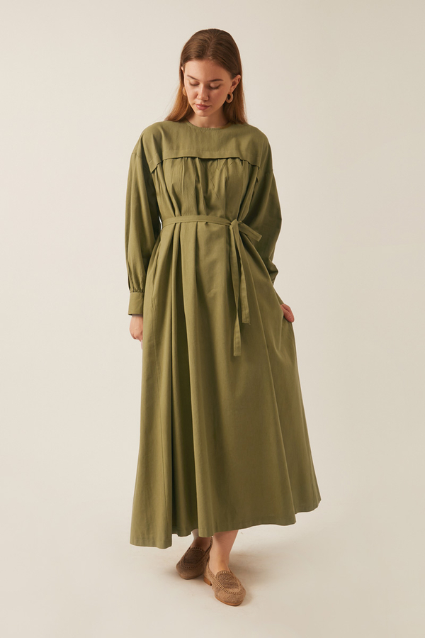 Kayra Yelekli Elbise Takım Haki - 3