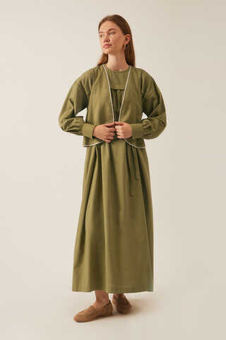 Kayra Yelekli Elbise Takım Haki - 4