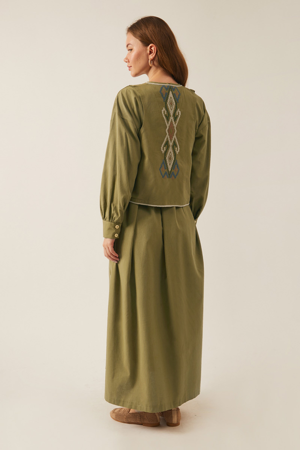 Kayra Yelekli Elbise Takım Haki - 8