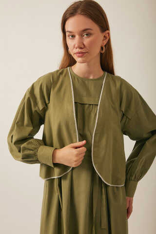 Kayra Yelekli Elbise Takım Haki - 6