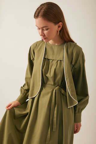 Kayra Yelekli Elbise Takım Haki - 7