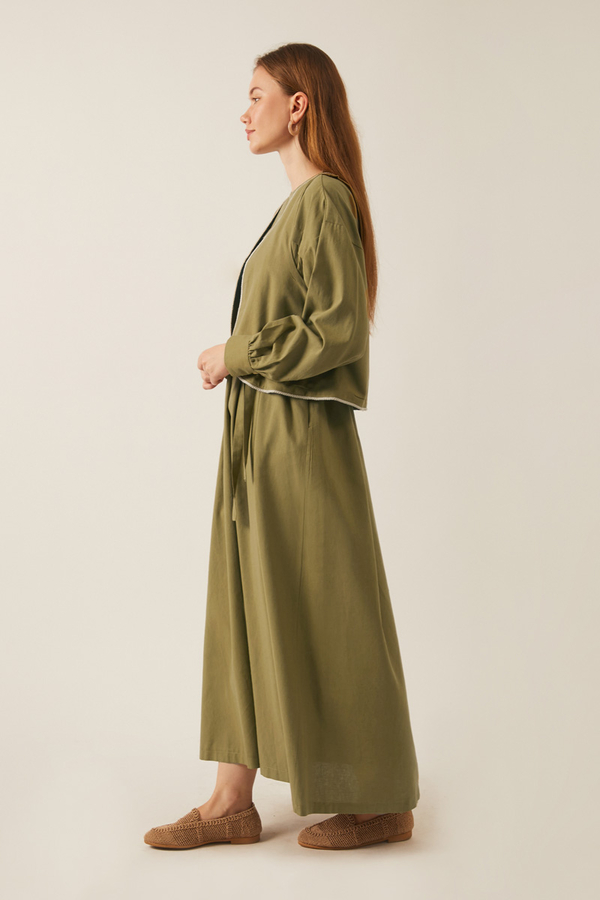 Kayra Yelekli Elbise Takım Haki - 5