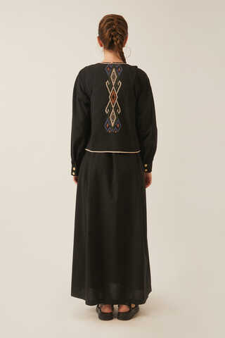 Kayra Yelekli Elbise Takım Siyah - 8