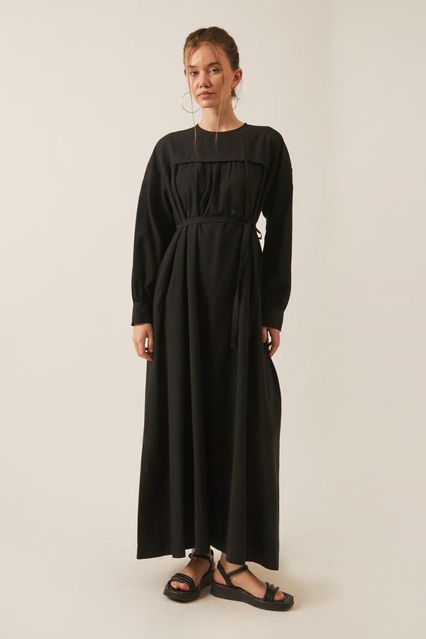 Kayra Yelekli Elbise Takım Siyah - 3