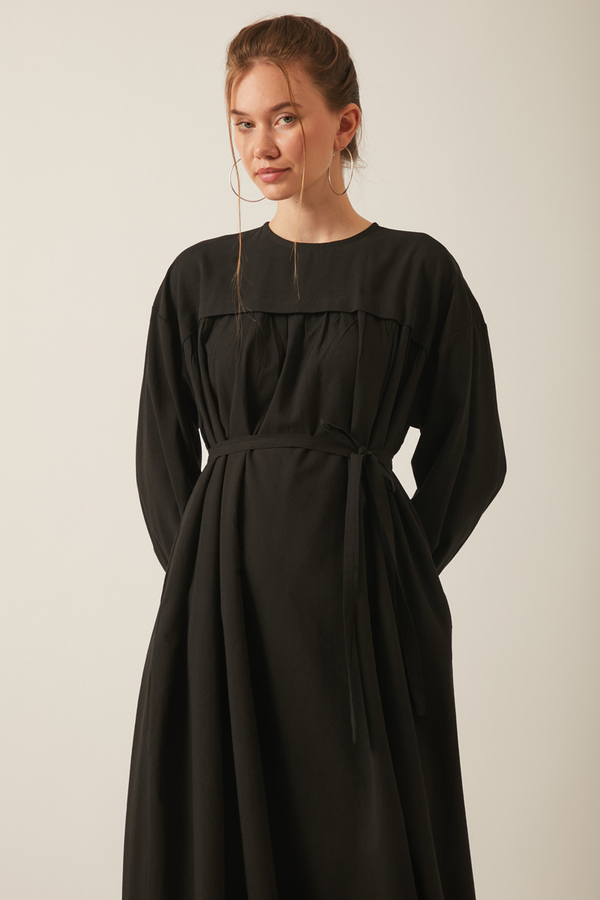 Kayra Yelekli Elbise Takım Siyah - 5