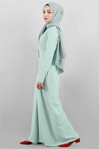 Kemerli Düz Tulum Su Yeşili - 3