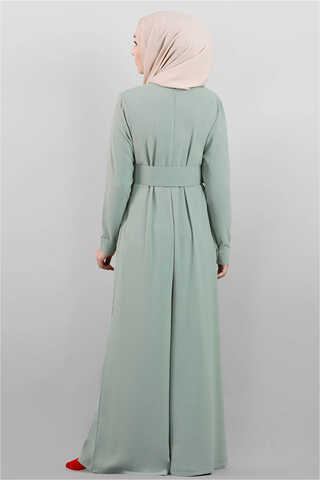 Belted Plain Jumpsuit Mint - 6