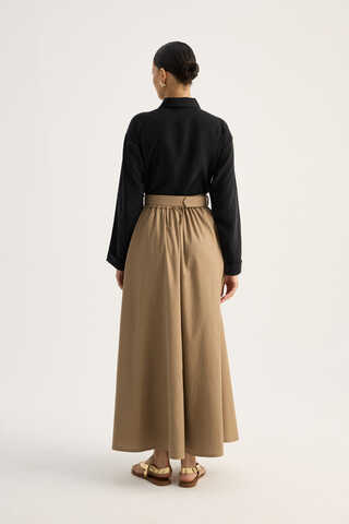 Kemerli Keten Etek Camel - 10