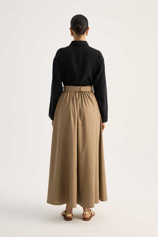 Kemerli Keten Etek Camel - 9