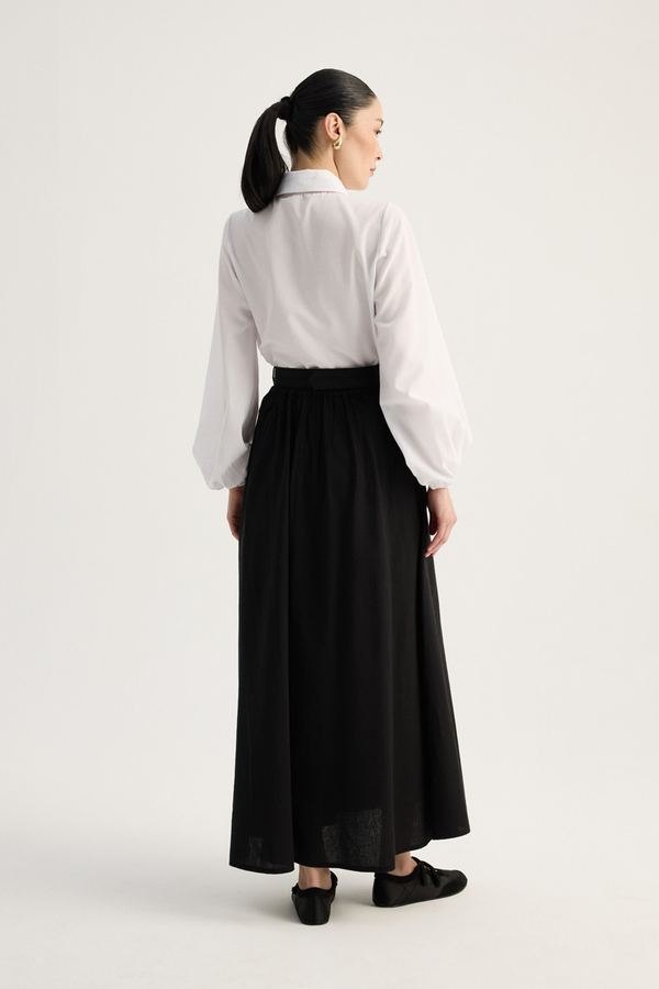 Kemerli Keten Etek Siyah - 15