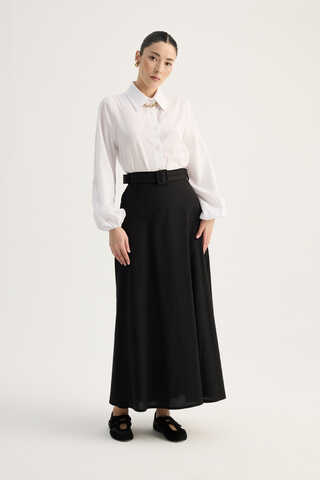 Kemerli Keten Etek Siyah - 4