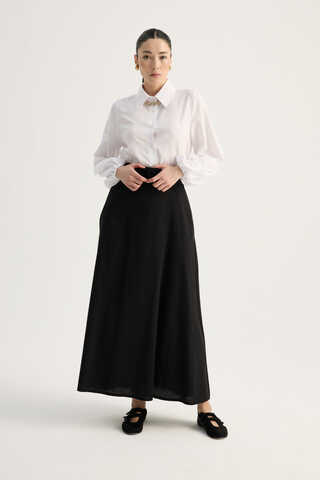 Kemerli Keten Etek Siyah - 8