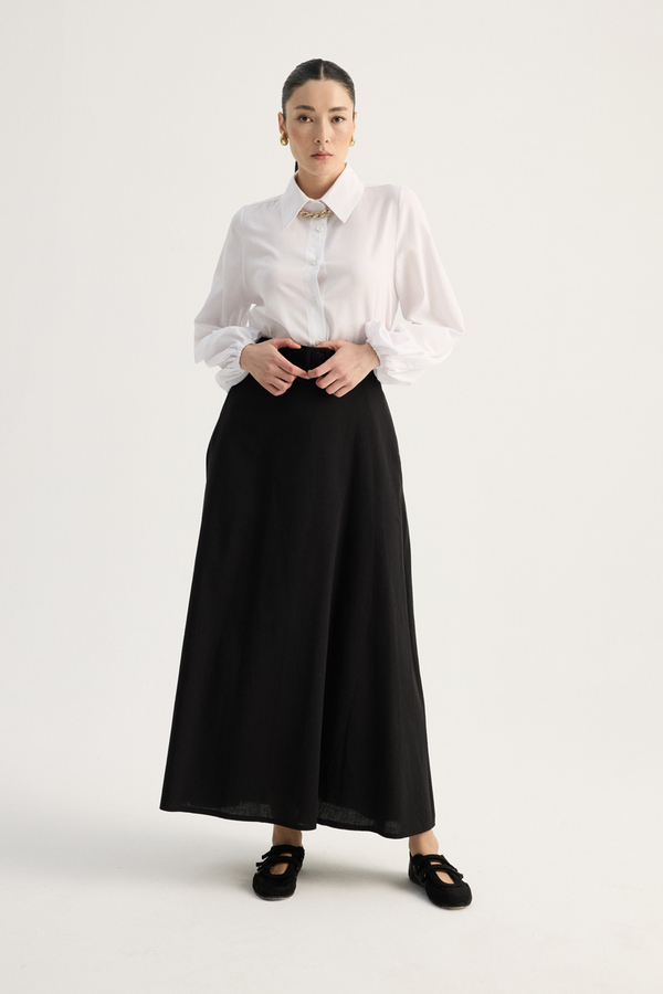 Kemerli Keten Etek Siyah - 8