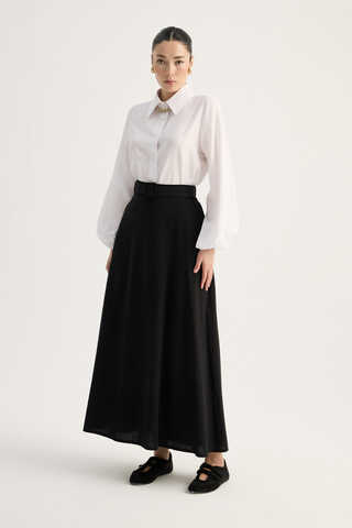 Kemerli Keten Etek Siyah - 3