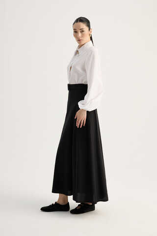 Kemerli Keten Etek Siyah - 6