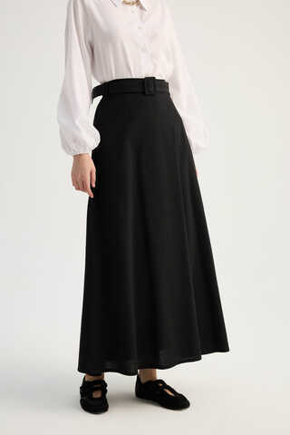 Kemerli Keten Etek Siyah - 9