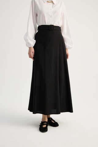 Kemerli Keten Etek Siyah - 11