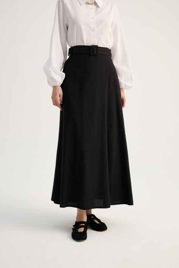 Kemerli Keten Etek Siyah - 11