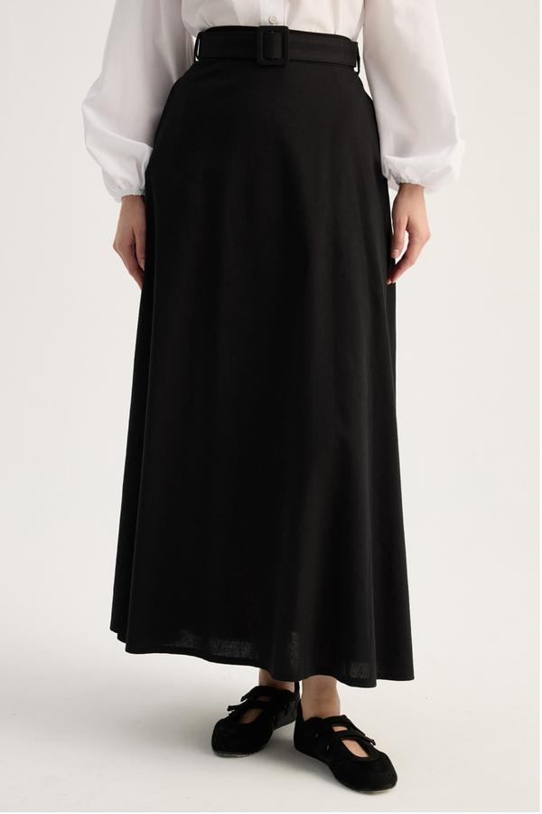 Kemerli Keten Etek Siyah - 14