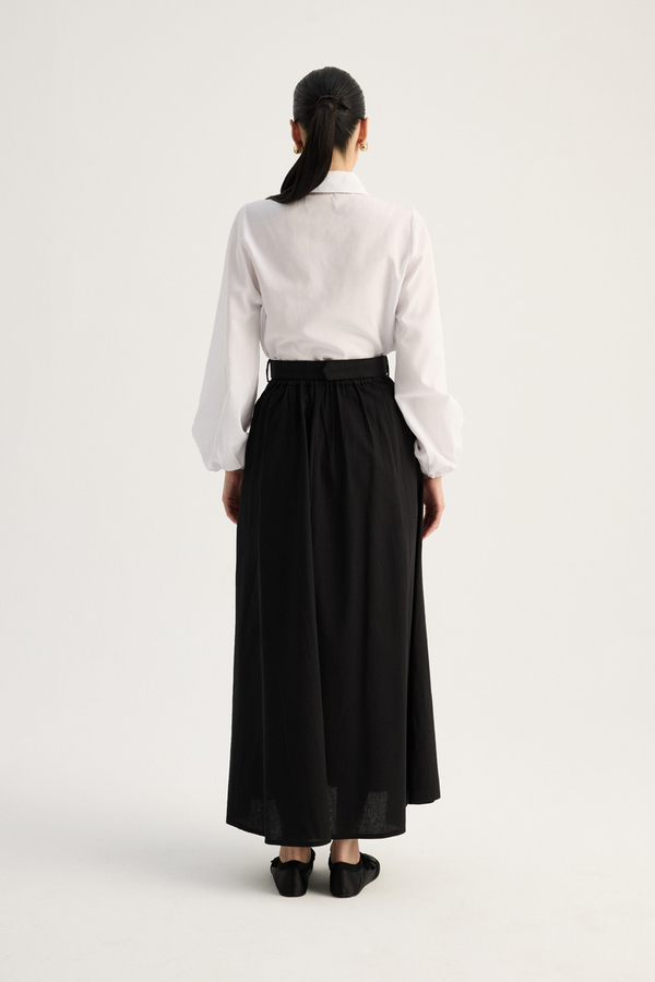 Kemerli Keten Etek Siyah - 16