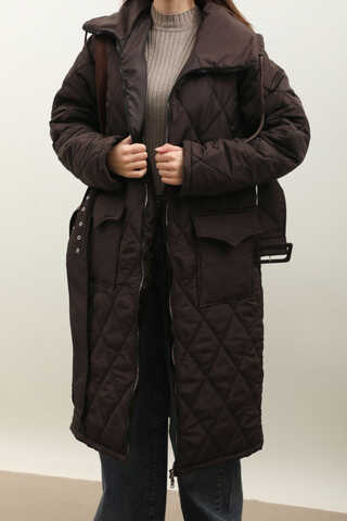 Kemerli Şişme Mont Acı Kahve - 2