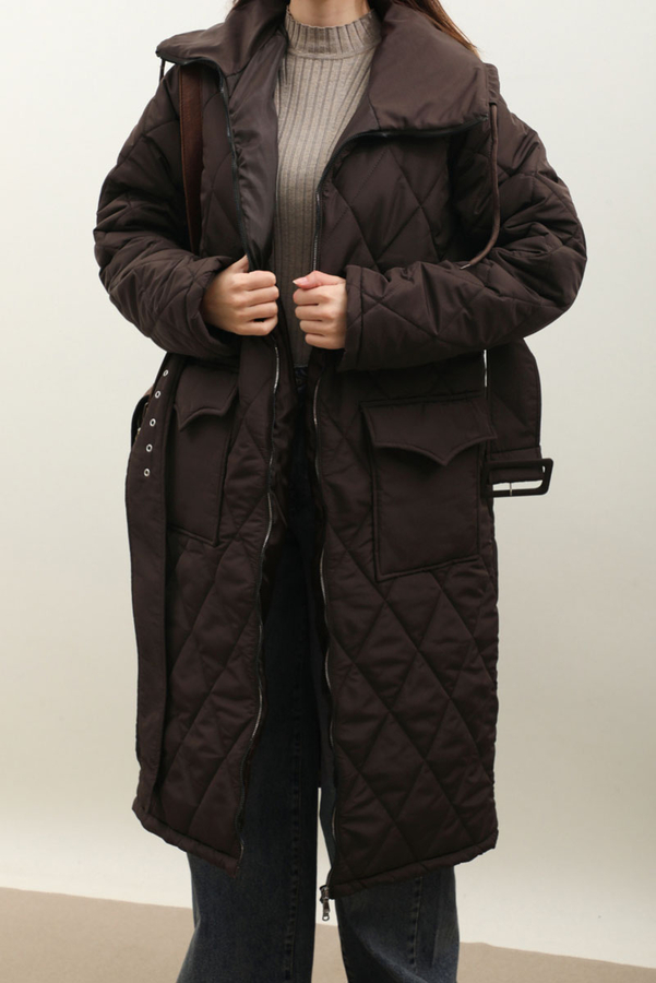 Kemerli Şişme Mont Acı Kahve - 2