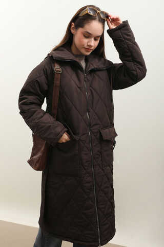 Kemerli Şişme Mont Acı Kahve - 4