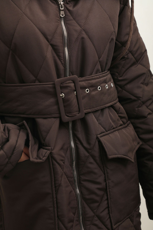 Kemerli Şişme Mont Acı Kahve - 8