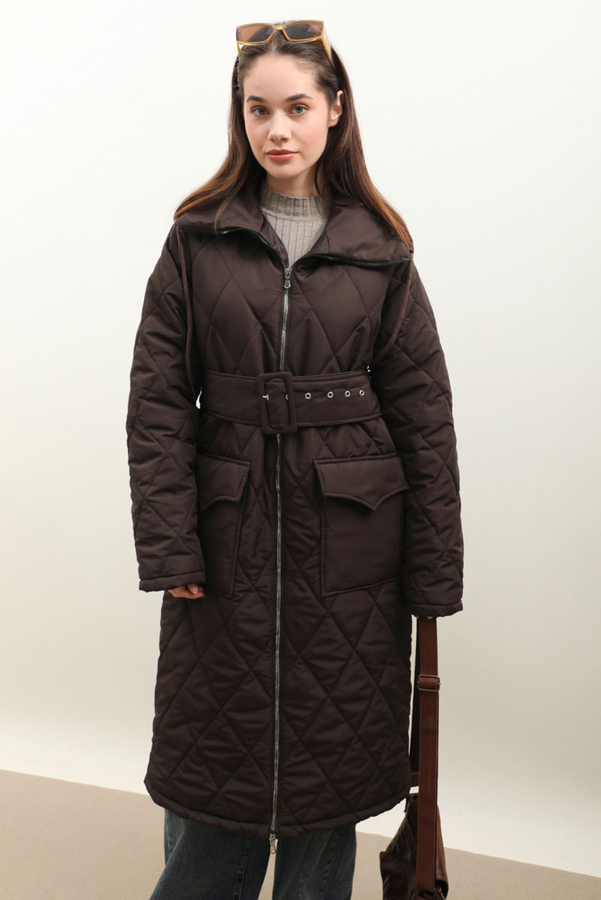 Kemerli Şişme Mont Acı Kahve - 10