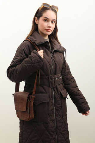 Kemerli Şişme Mont Acı Kahve - 11