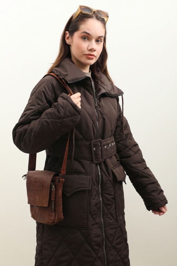 Kemerli Şişme Mont Acı Kahve - 11