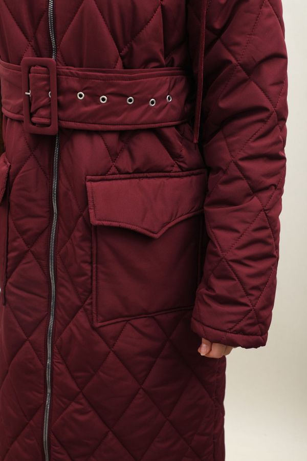 Kemerli Şişme Mont Bordo - 6