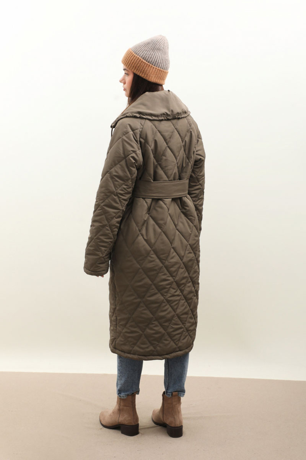 Kemerli Şişme Mont Haki - 8